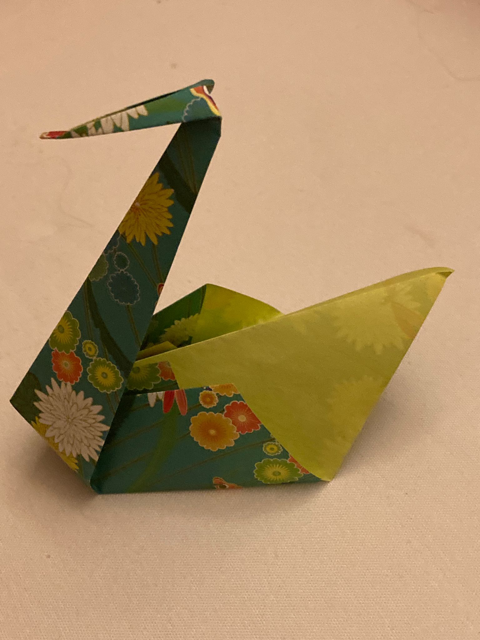 Ein Origami-Kranich